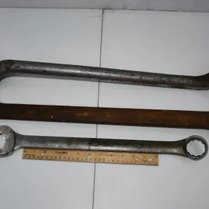 Three Wrenches: Combination Wrench 1.5 Inch, Combination Wrench 1.875 Inch, Box End Wrench 2.375 Inch and 2.1875 Inch