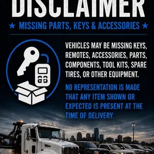 Missing Parts, Keys, and Accessories Disclaimer