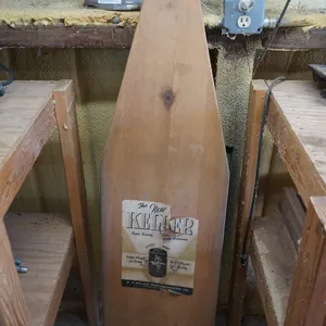 Antique Keller Wood Ironing Board with GE Iron