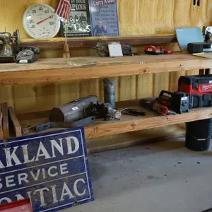 Free Standing Wood Shop Bench only NO CONTENTS