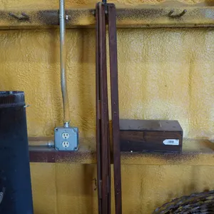 Antique Wood Surveyor Pole and Wood Box