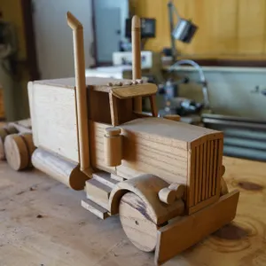 Handmade Wood Semi Tractor
