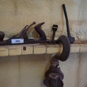 Vintage Hay Trolley Hook with Wood Hand Planer