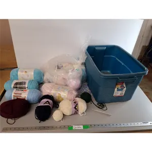 Plastic Storage Tote & Rolls of Yarn- Cannot Ship