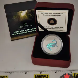 RCM Canada 2013 : Twenty-Five Cent Coloured Coin : Prehistoric Creatures : Tylosaurus Pembinensis (C