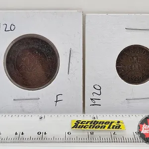 Canada One Cent (2) : 1920 Large Cent ; 1920 Small Cent