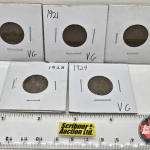 Canada One Cent (5): 1920; 1921; 1924; 1928; 1929