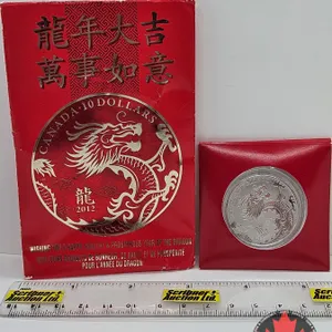 RCM Canada 2012 $10 Fine Silver Coin : Year of the Dragon (COA #7769) (99.99%)