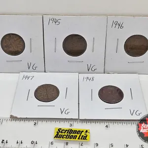 Canada One Cent (5): 1944; 1945; 1946; 1947; 1948