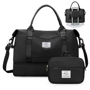 Floless Black Travel Duffel Bag