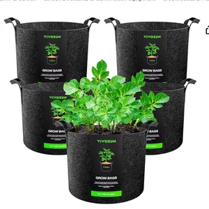 VIVOSUN 5-Pack 7 Gallon Grow Bags with Handle