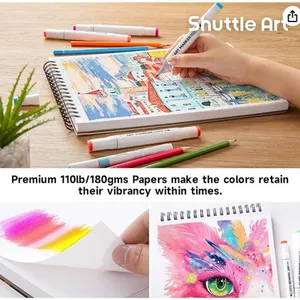 Shuttle Art Marker Pad, 12â€x9â€ Portable Sketchbook, 70 Sheets Marker Drawing P