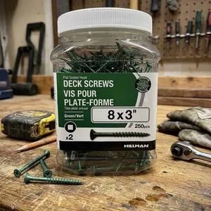 Lot of 2 - Hillman Deck Screws 8x3 Inch,