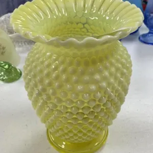 8" Yellow Topaz Opalescent Hobnail