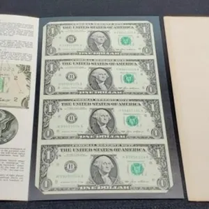4- 1985 $ FR Note In Uncut Mint Sheet w/