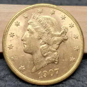 1907 $20 Gold Liberty Double Eagle MS60