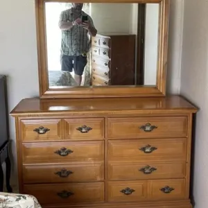 Maple Lowboy Mirrored Dresser
