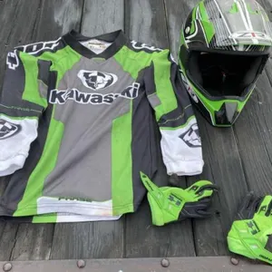 Kawasaki Motocross Helmet, Gloves