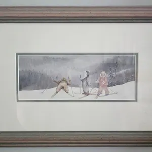 Catherine Simpson Kids Skiing Print