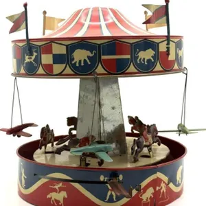 Vintage Wolverine Tin Toy Carousel 12” x 11.5”