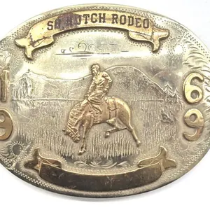 1969 So. Hutch Rodeo German Silver Belt Buckle