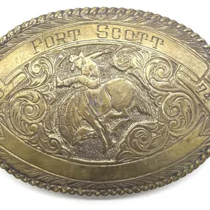 1974 Fort Scott Rodeo Crumrine Belt Buckle 4”