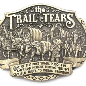 Oklahoma The Trail of Tears Belt Buckle 3.5”