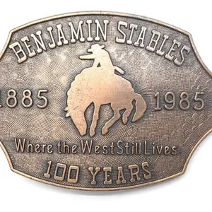 1985 Benjamin Stables Rodeo Belt Buckle 3.5”