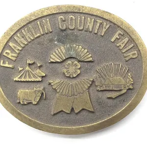 Vintage Franklin County Fair Belt Buckle 3”