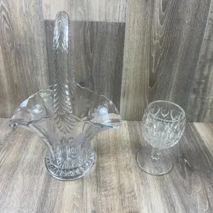 Vintage Duncan Miller Glass Basket Vase