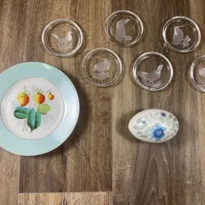 8 Pcs. Trinket Box, Porcelain Plate, Coasters
