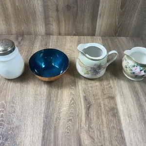 Hand Painted Porcelain Creamers Milk Glass Shaker