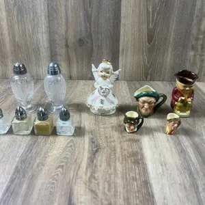 Toby Jugs June Angel Figurine and Glass Shakers
