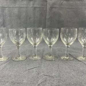 Etched Starburst Glass Cordial Stemware Set
