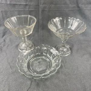 Antique EAPG Clear Pressed Glass Compotes and Bowl