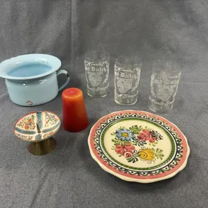 Vintage Mixed Estate Lot With Krantz Beer Glasses