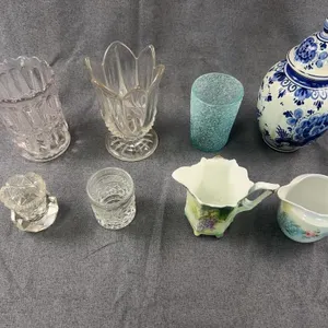 Vintage Glass and Porcelain Tableware Assortment