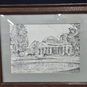 17x14 Framed Pencil Drawing of Monticello
