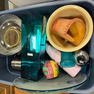 Box of Flower Pots, Water Bottles & More