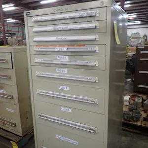 Stanley Vidmar 9-Drawer Storage Cabinet with Components
