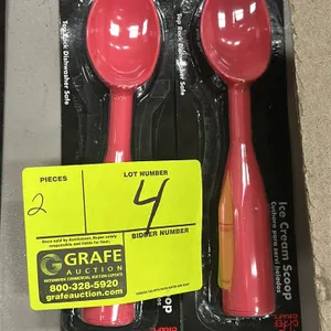 Chef Craft 21312 ice cream scoop. Features a red poly construction and a top-rack dishwasher safe design.