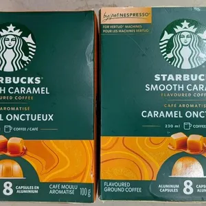 Starbucks Smooth Caramel Nespresso Vertuo Capsules, Light Roast, 16 Count, Kosher