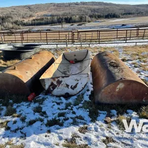 (3) 1/2 TANK STEEL WATER TROUGHS