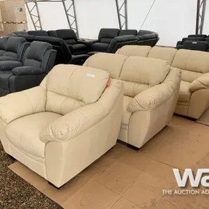 (UNUSED) 3 PIECE LEATHER SOFA, LOVE SEAT & CHAIR