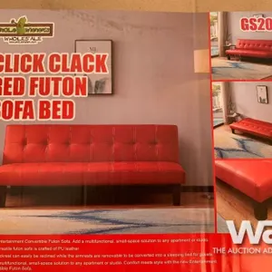 CLICK CLACK RED FUTON SOFA BED