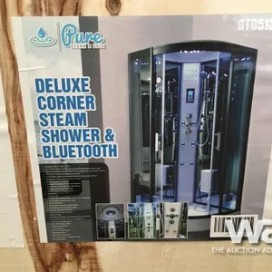DELUXE CORNER STEAM SHOWER & BLUETOOTH