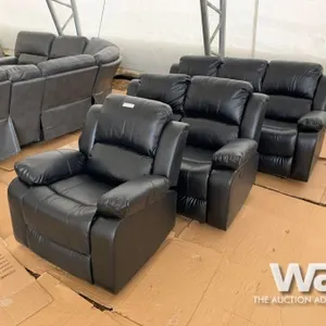 BLACK RECLINING SOFA, LOVE SEAT, & CHAIR