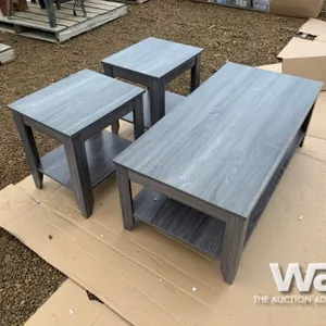 DISTRESSED GREY COFFEE TABLE SET