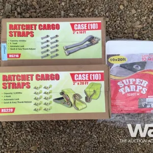 (UNUSED) (10) 2" X 20 FT. RATCHET STRAPS & TARP