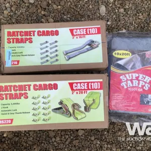 (UNUSED) (10) 2" X 20 FT. RATCHET STRAPS & TARP